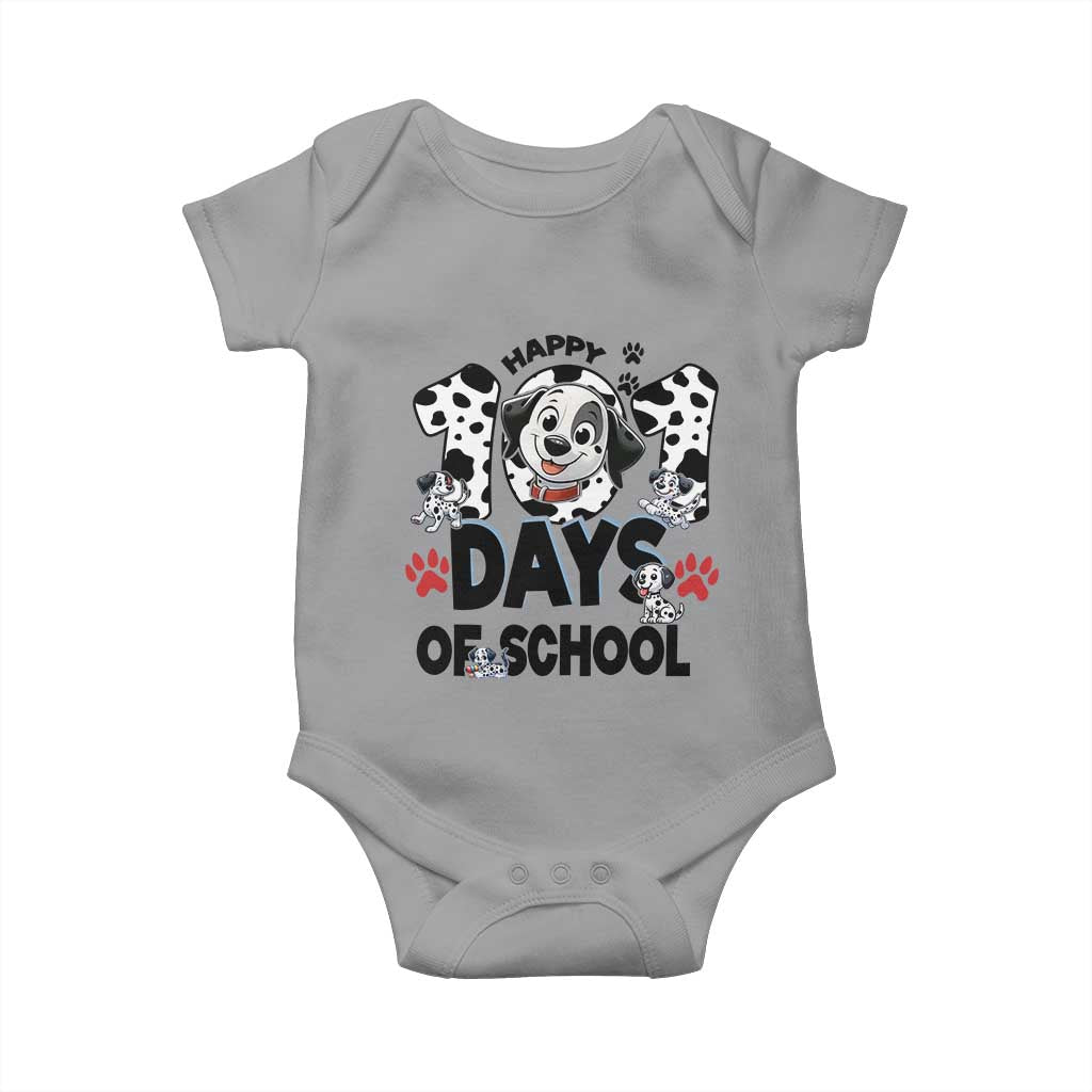 101 Days Of School Dalmatian Dogs Baby Onesie Happy 101th Day TS02 Sport Gray Print Your Wear