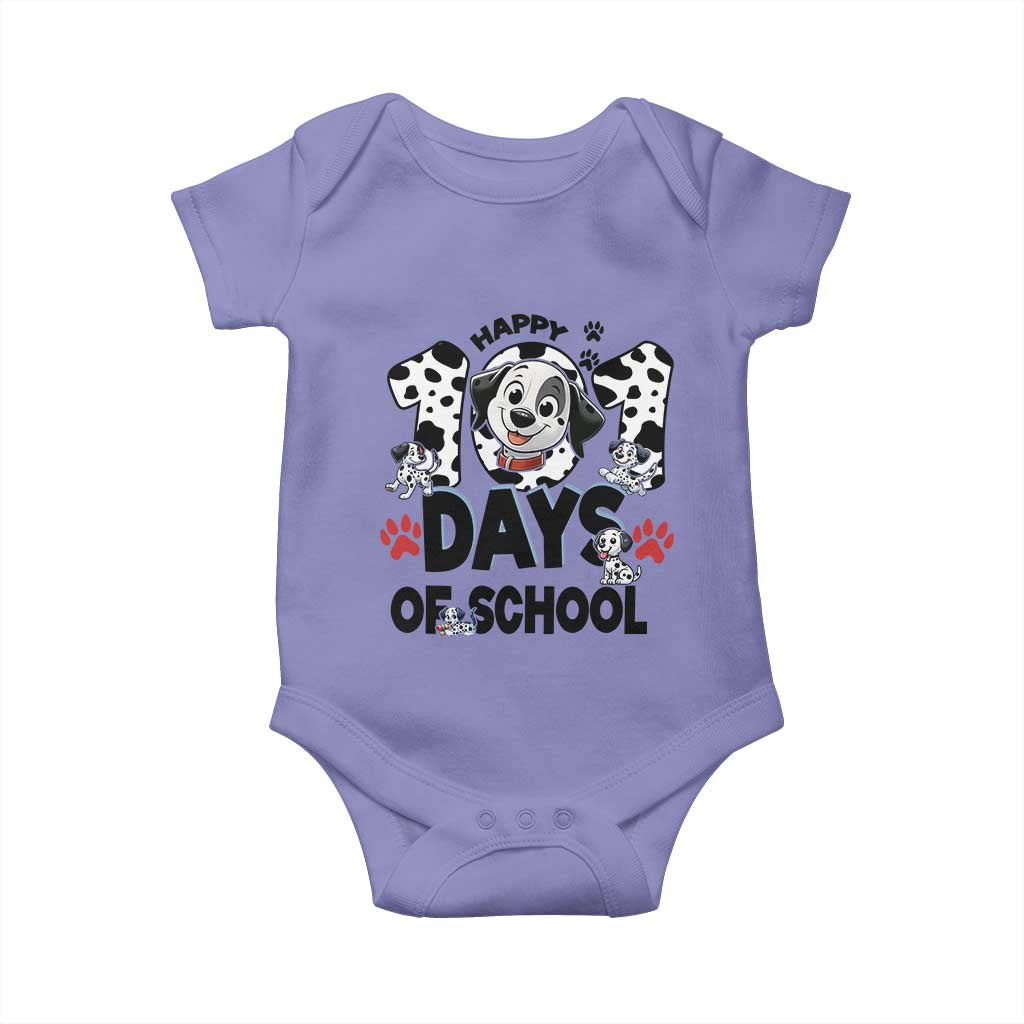 101 Days Of School Dalmatian Dogs Baby Onesie Happy 101th Day TS02 Violet Print Your Wear