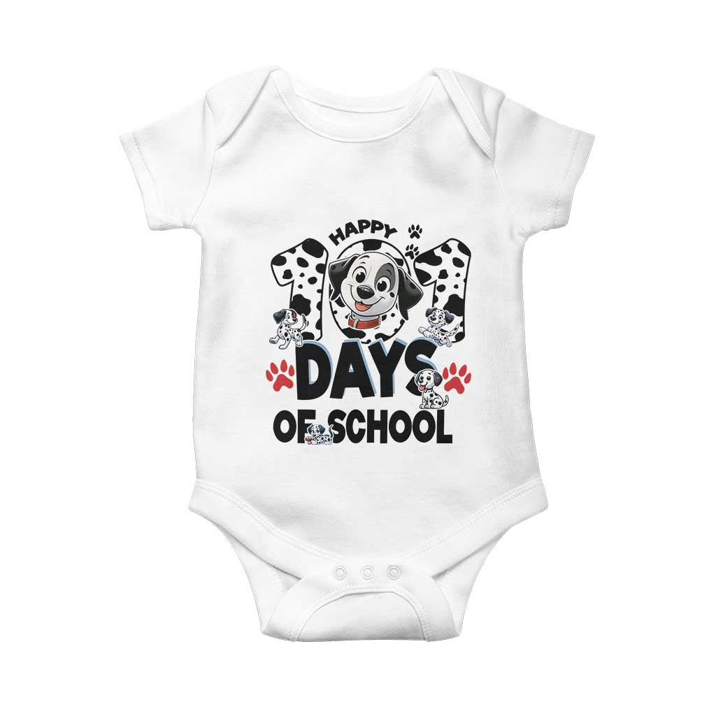 101 Days Of School Dalmatian Dogs Baby Onesie Happy 101th Day TS02 White Print Your Wear