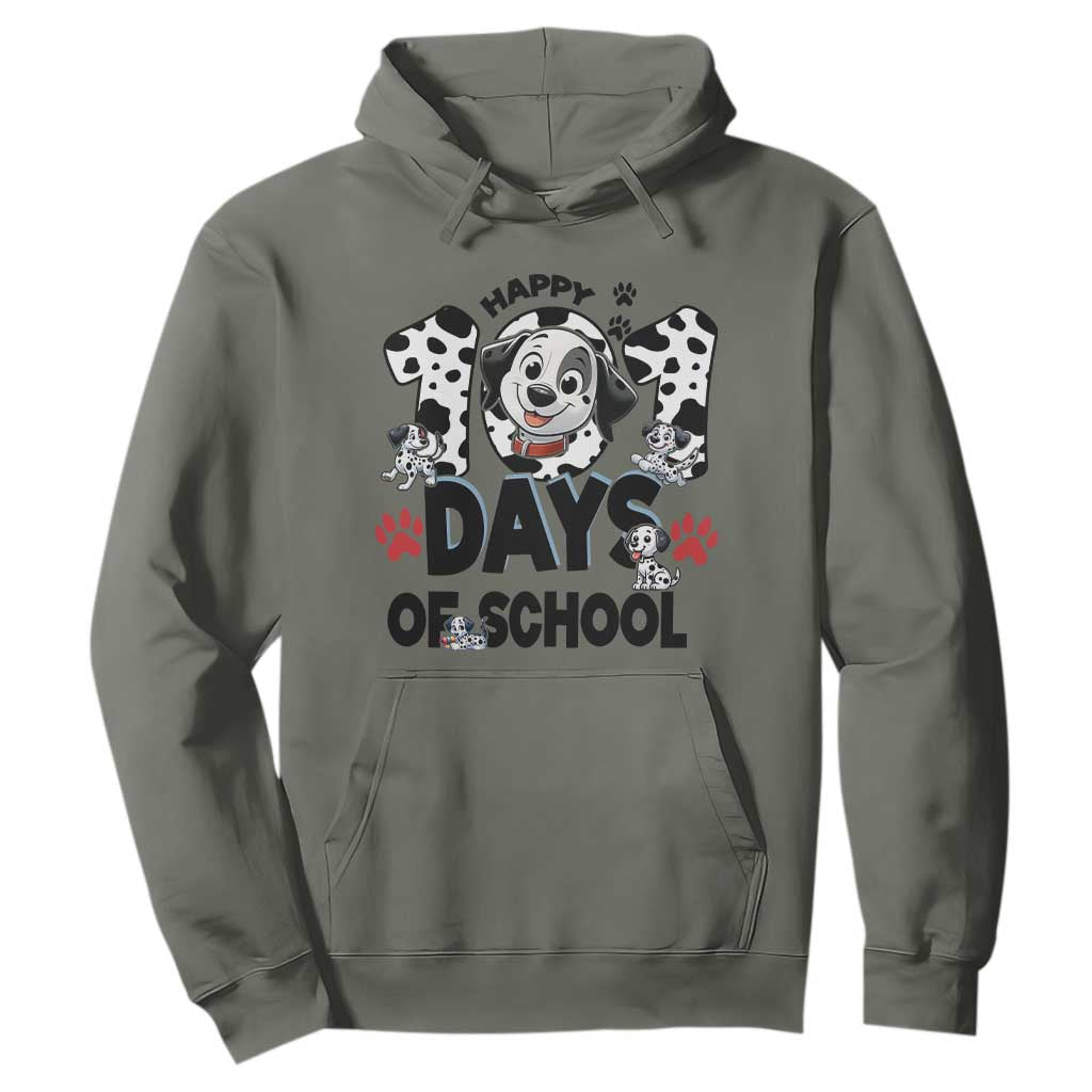 101 Days Of School Dalmatian Dogs Hoodie Happy 101th Day TS02 Military Green Print Your Wear