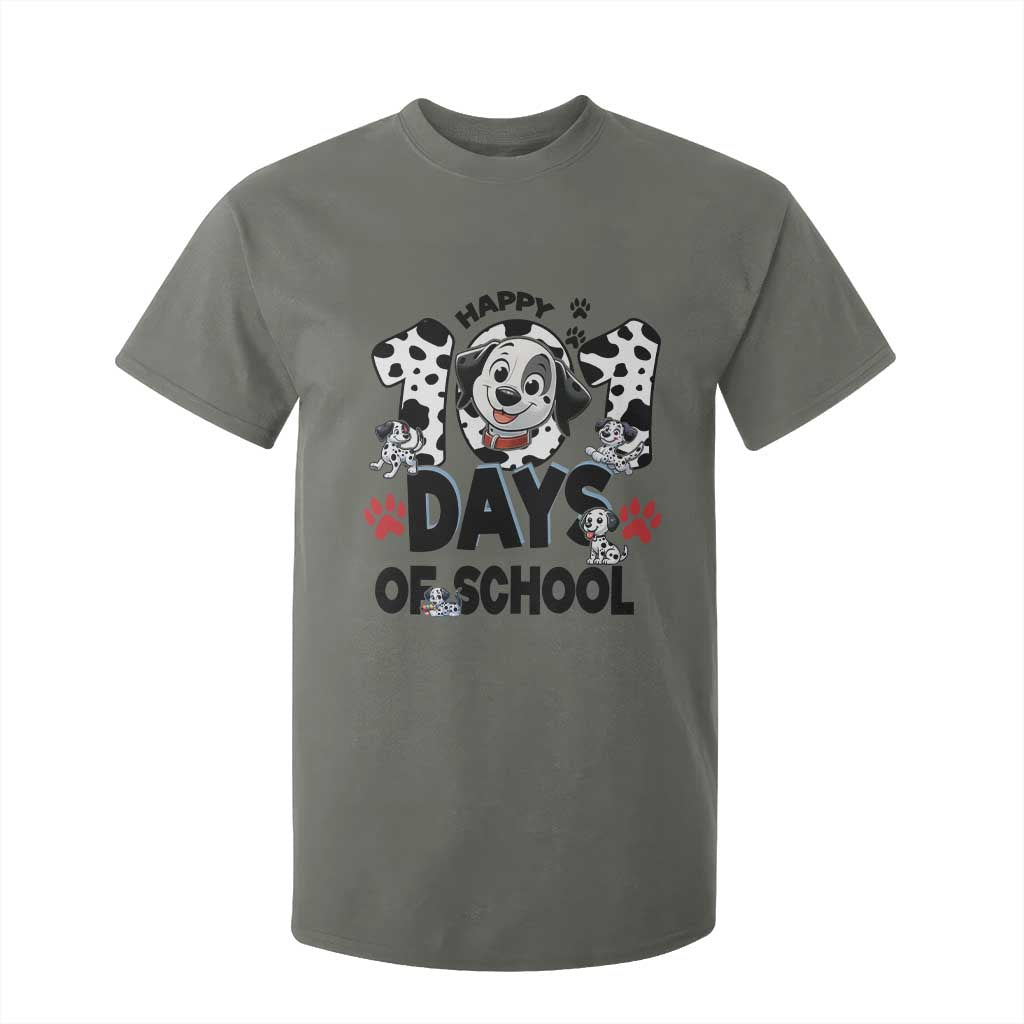 101 Days Of School Dalmatian Dogs T Shirt For Kid Happy 101th Day TS02 Military Green Print Your Wear