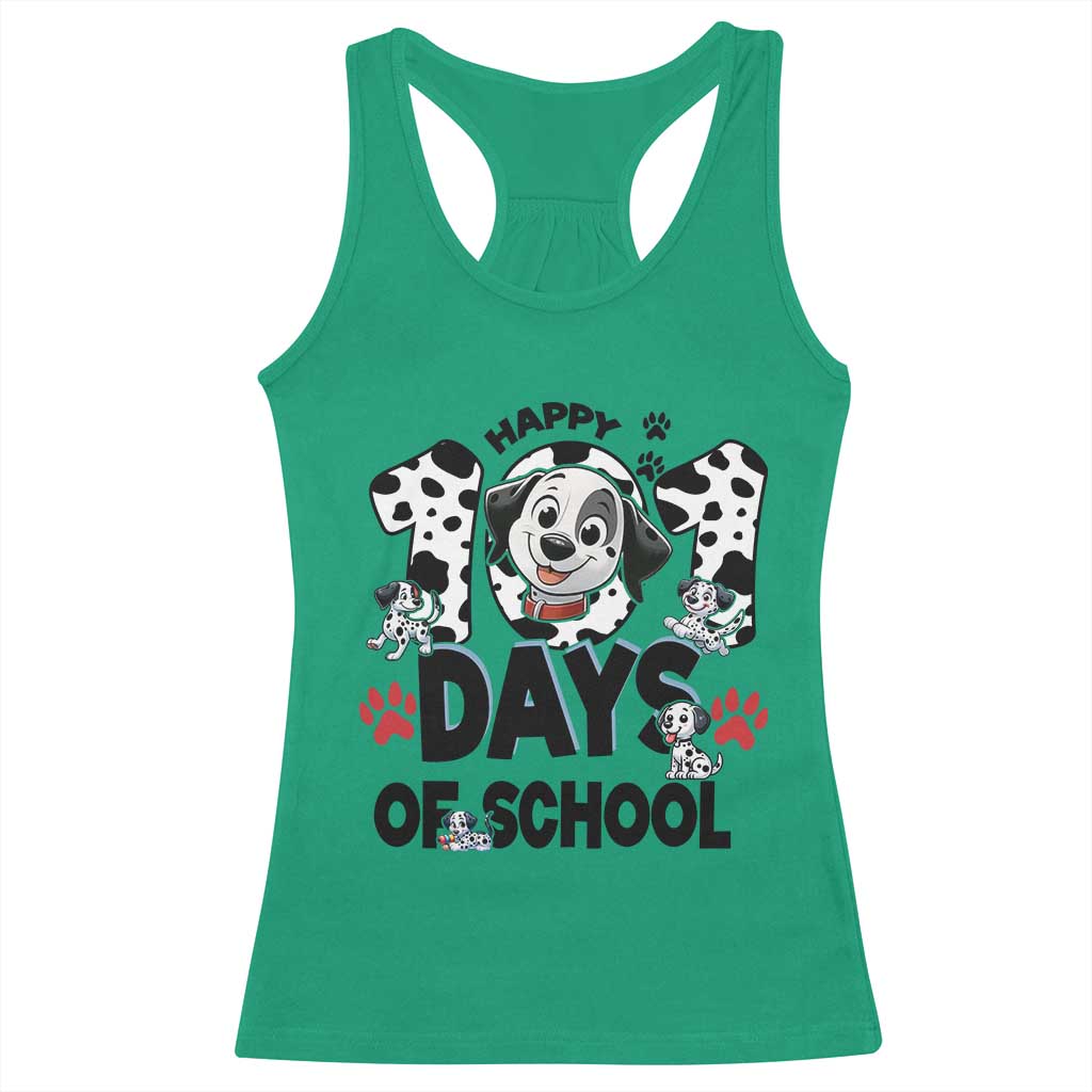 101 Days Of School Dalmatian Dogs Racerback Tank Top Happy 101th Day TS02 Irish Green Print Your Wear