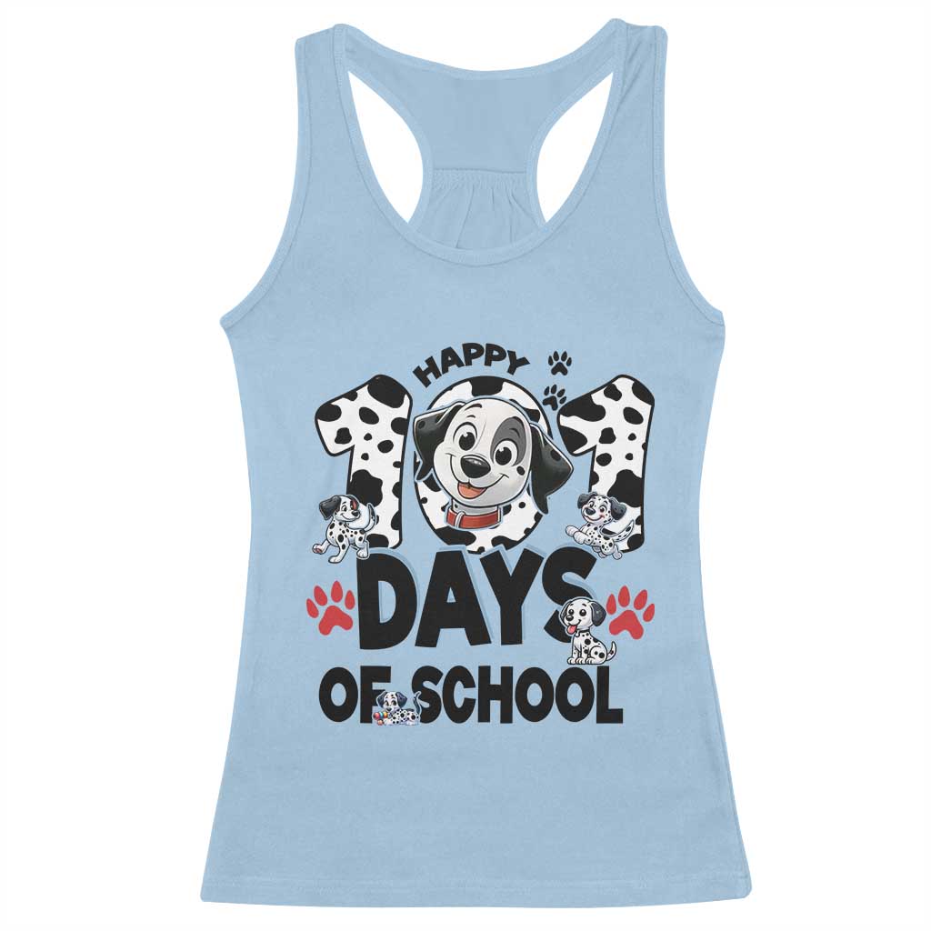 101 Days Of School Dalmatian Dogs Racerback Tank Top Happy 101th Day TS02 Light Blue Print Your Wear
