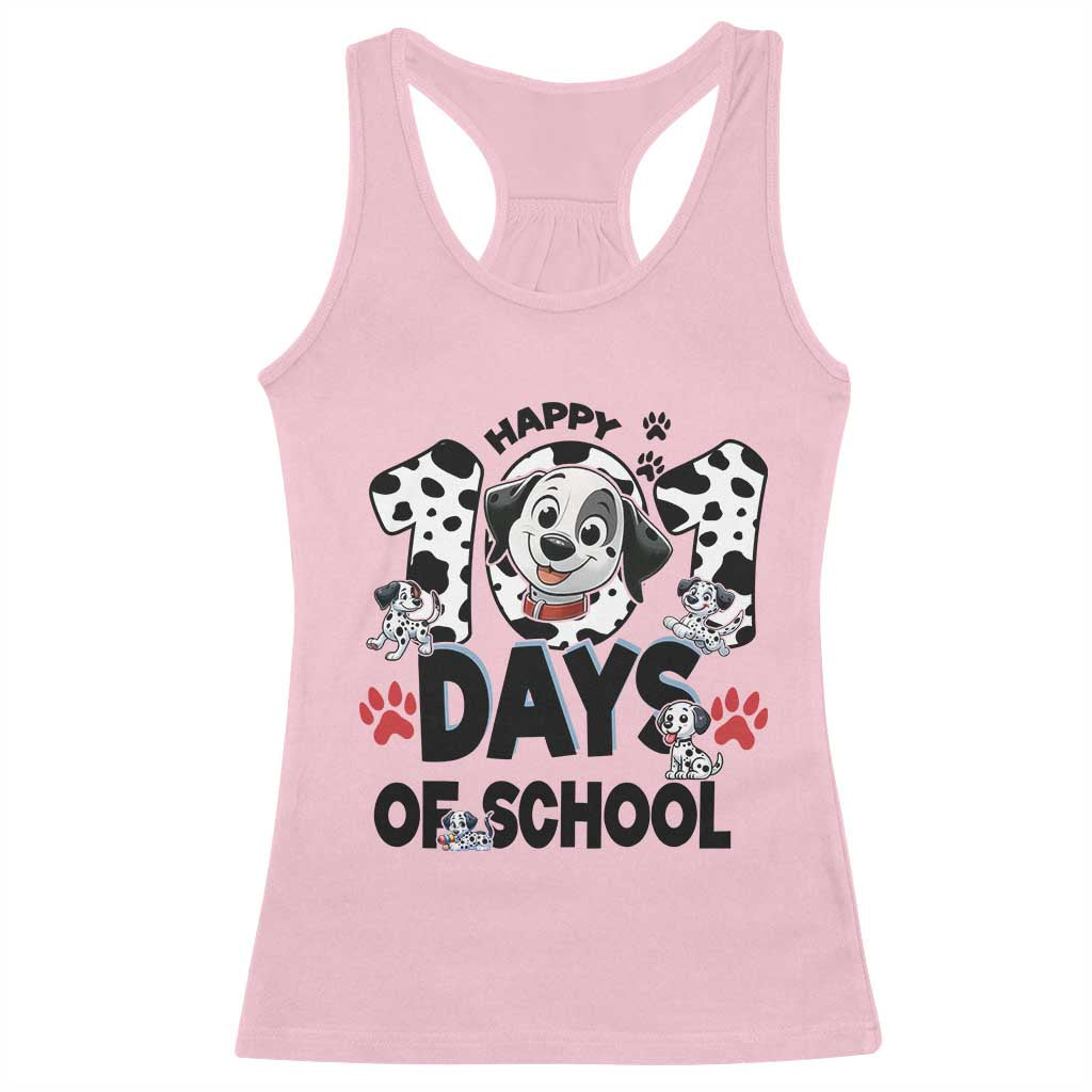 101 Days Of School Dalmatian Dogs Racerback Tank Top Happy 101th Day TS02 Light Pink Print Your Wear