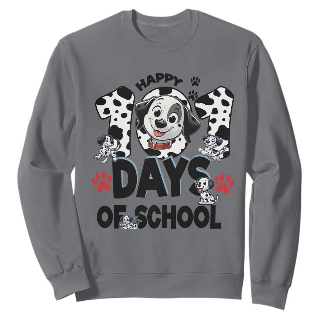 101 Days Of School Dalmatian Dogs Sweatshirt Happy 101th Day TS02 Charcoal Print Your Wear