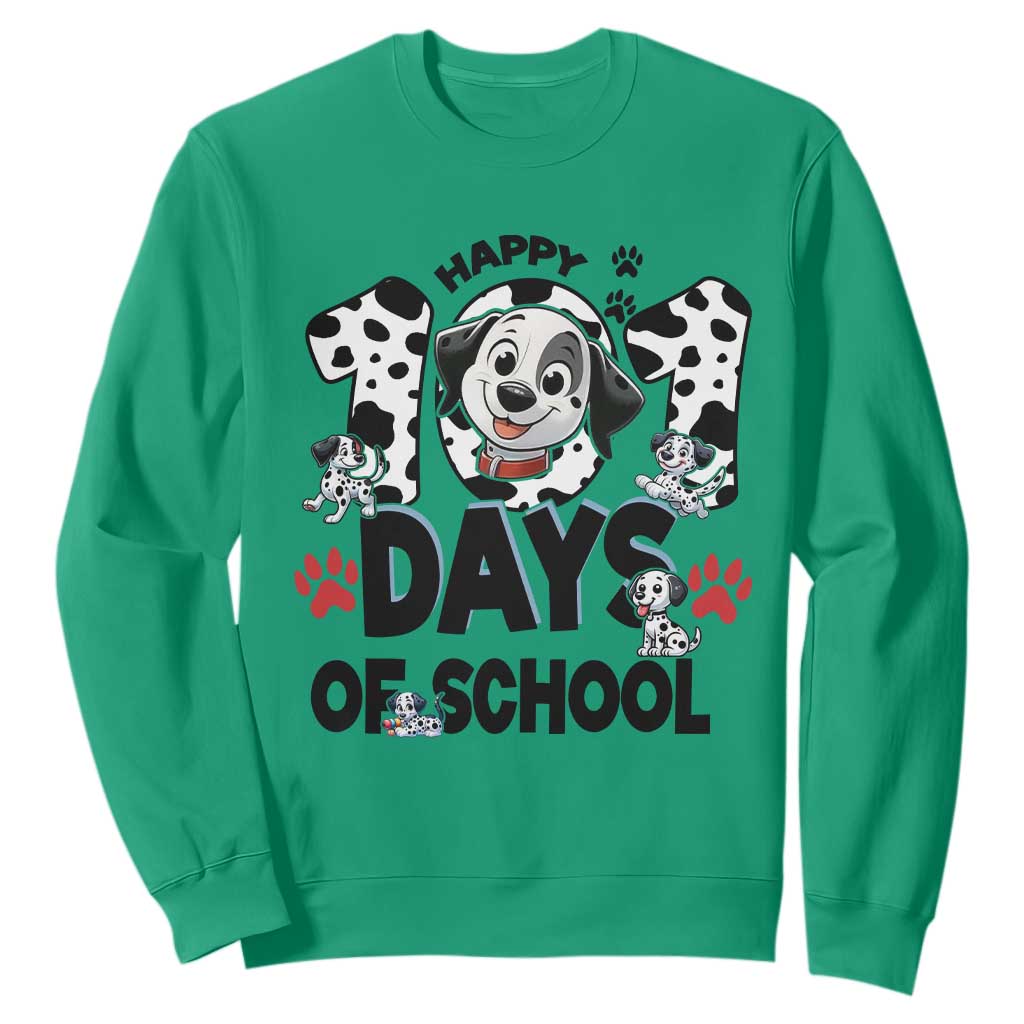 101 Days Of School Dalmatian Dogs Sweatshirt Happy 101th Day TS02 Irish Green Print Your Wear