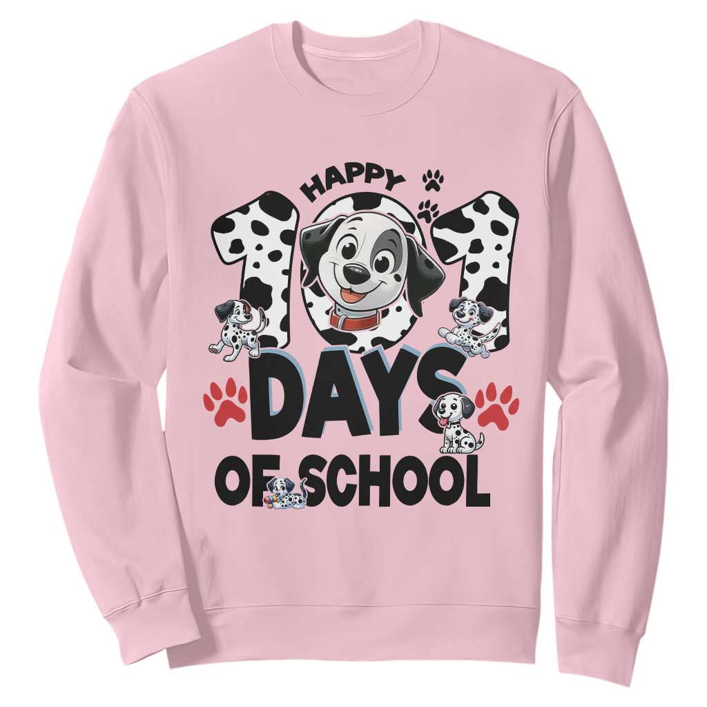 101 Days Of School Dalmatian Dogs Sweatshirt Happy 101th Day TS02 Light Pink Print Your Wear