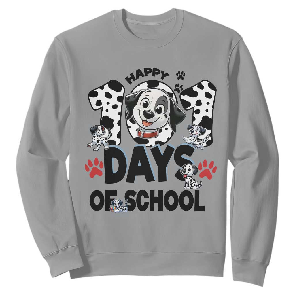 101 Days Of School Dalmatian Dogs Sweatshirt Happy 101th Day TS02 Sport Gray Print Your Wear