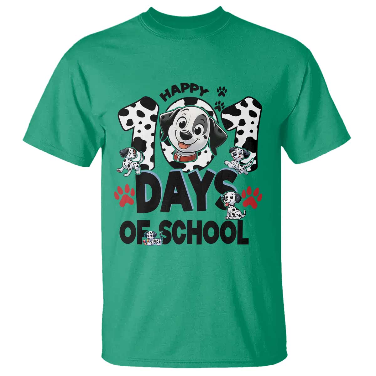 101 Days Of School Dalmatian Dogs T Shirt Happy 101th Day TS02 Irish Green Print Your Wear