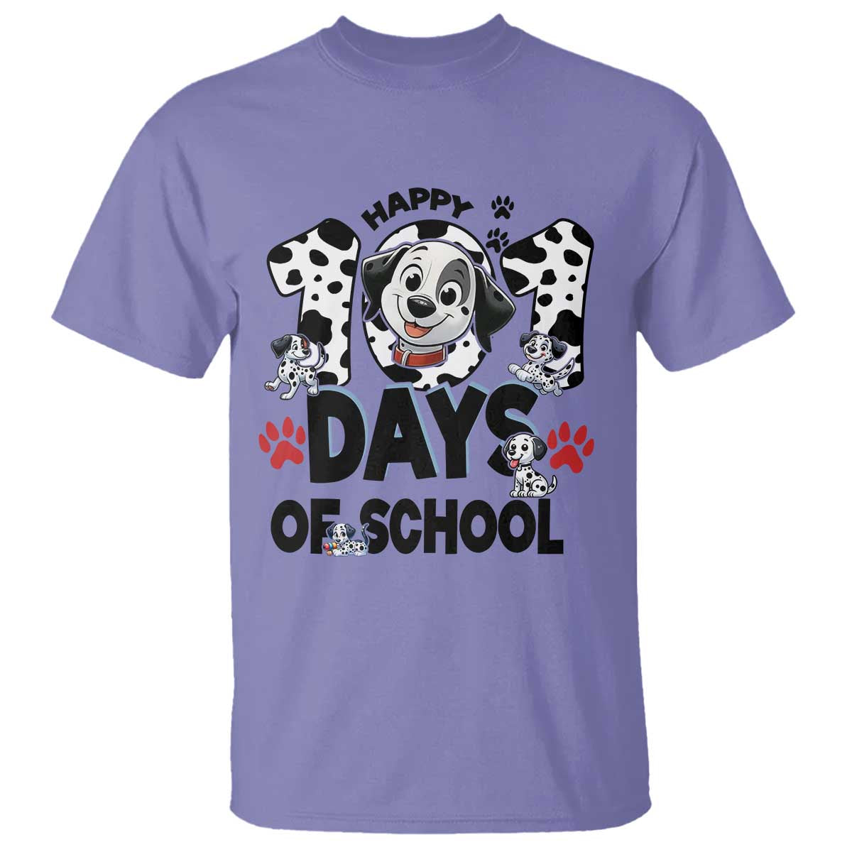 101 Days Of School Dalmatian Dogs T Shirt Happy 101th Day TS02 Violet Print Your Wear