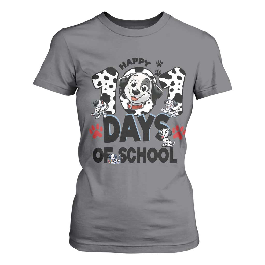 101 Days Of School Dalmatian Dogs T Shirt For Women Happy 101th Day TS02 Charcoal Print Your Wear