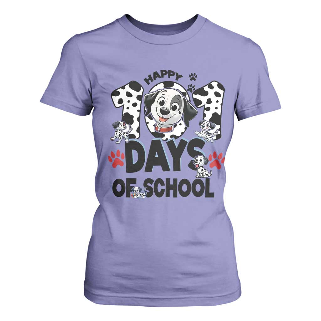101 Days Of School Dalmatian Dogs T Shirt For Women Happy 101th Day TS02 Violet Print Your Wear