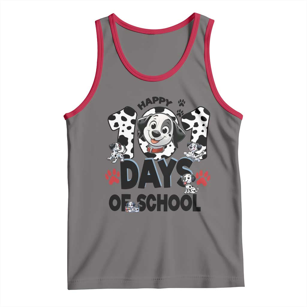 101 Days Of School Dalmatian Dogs Tank Top Happy 101th Day TS02 Deep Heather Red Print Your Wear