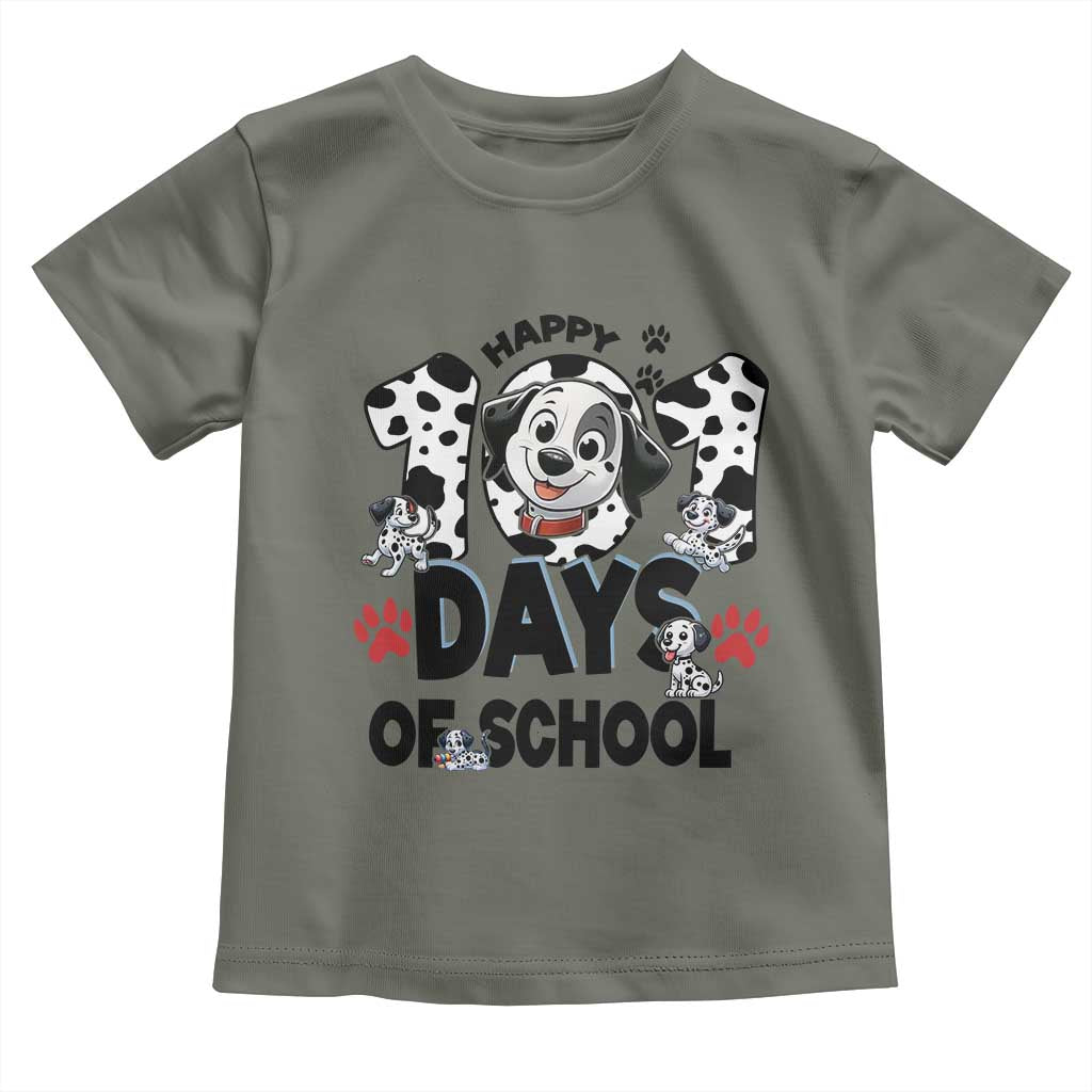 101 Days Of School Dalmatian Dogs Toddler T Shirt Happy 101th Day TS02 Military Green Print Your Wear