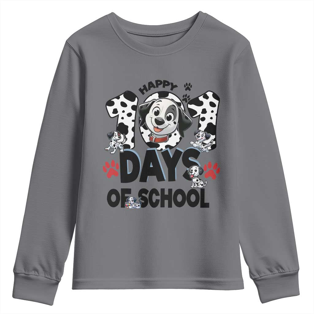 101 Days Of School Dalmatian Dogs Youth Sweatshirt Happy 101th Day TS02 Charcoal Print Your Wear