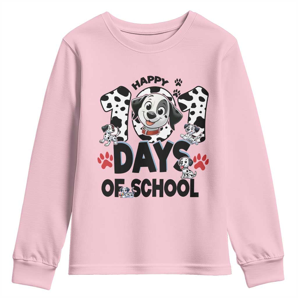 101 Days Of School Dalmatian Dogs Youth Sweatshirt Happy 101th Day TS02 Light Pink Print Your Wear