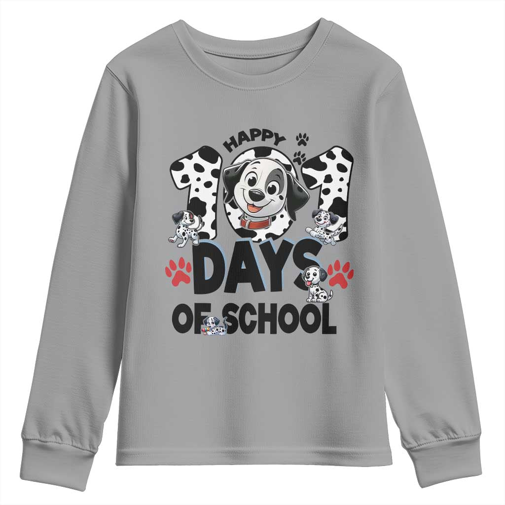 101 Days Of School Dalmatian Dogs Youth Sweatshirt Happy 101th Day TS02 Sport Gray Print Your Wear