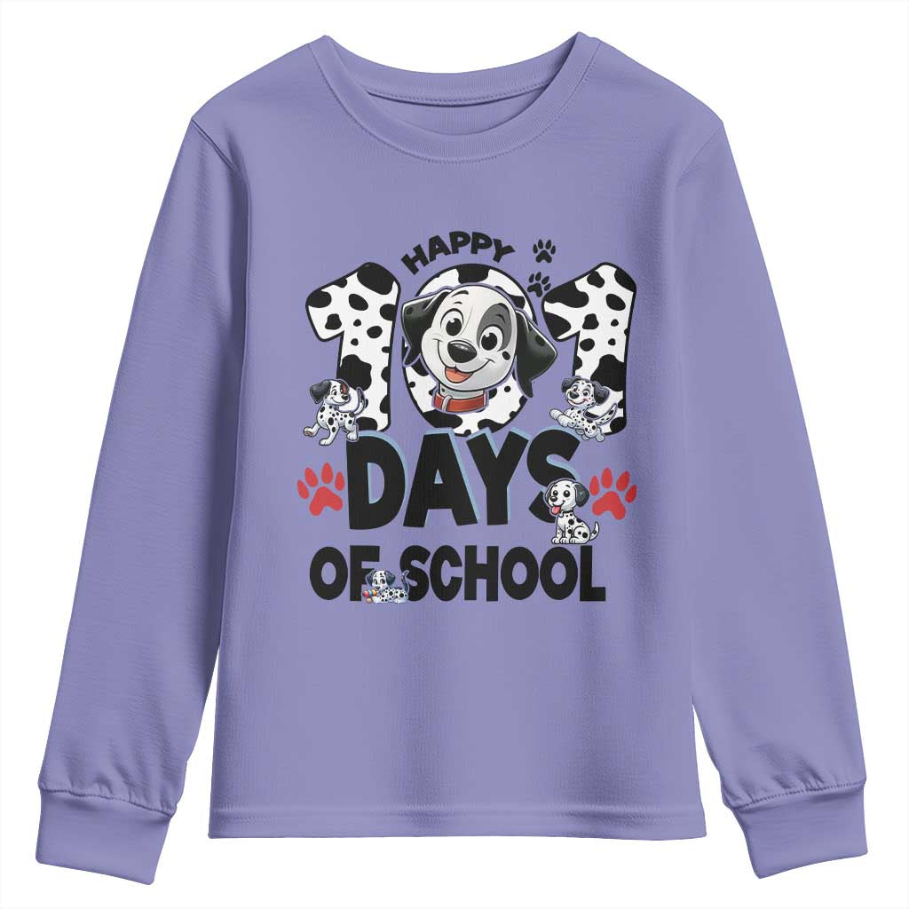 101 Days Of School Dalmatian Dogs Youth Sweatshirt Happy 101th Day TS02 Violet Print Your Wear