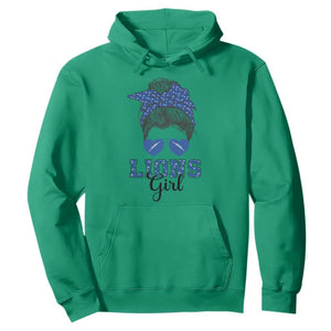 Lions Girl Messy Bun Hoodie Funny Sports Fan Team TS02 Irish Green Print Your Wear