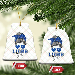 Lions Girl Ceramic Ornament Messy Bun Funny Sports Fan Team TS02 Print Your Wear