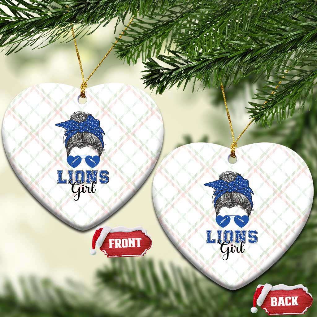 Lions Girl Ceramic Ornament Messy Bun Funny Sports Fan Team TS02 Print Your Wear