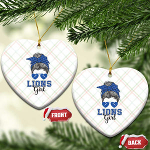 Lions Girl Ceramic Ornament Messy Bun Funny Sports Fan Team TS02 Print Your Wear