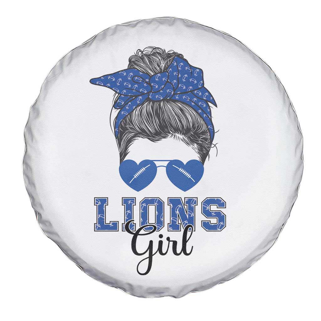 Lions Girl Messy Bun Spare Tire Cover Funny Sports Fan Team TS02 Print Your Wear