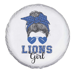 Lions Girl Messy Bun Spare Tire Cover Funny Sports Fan Team TS02 Print Your Wear