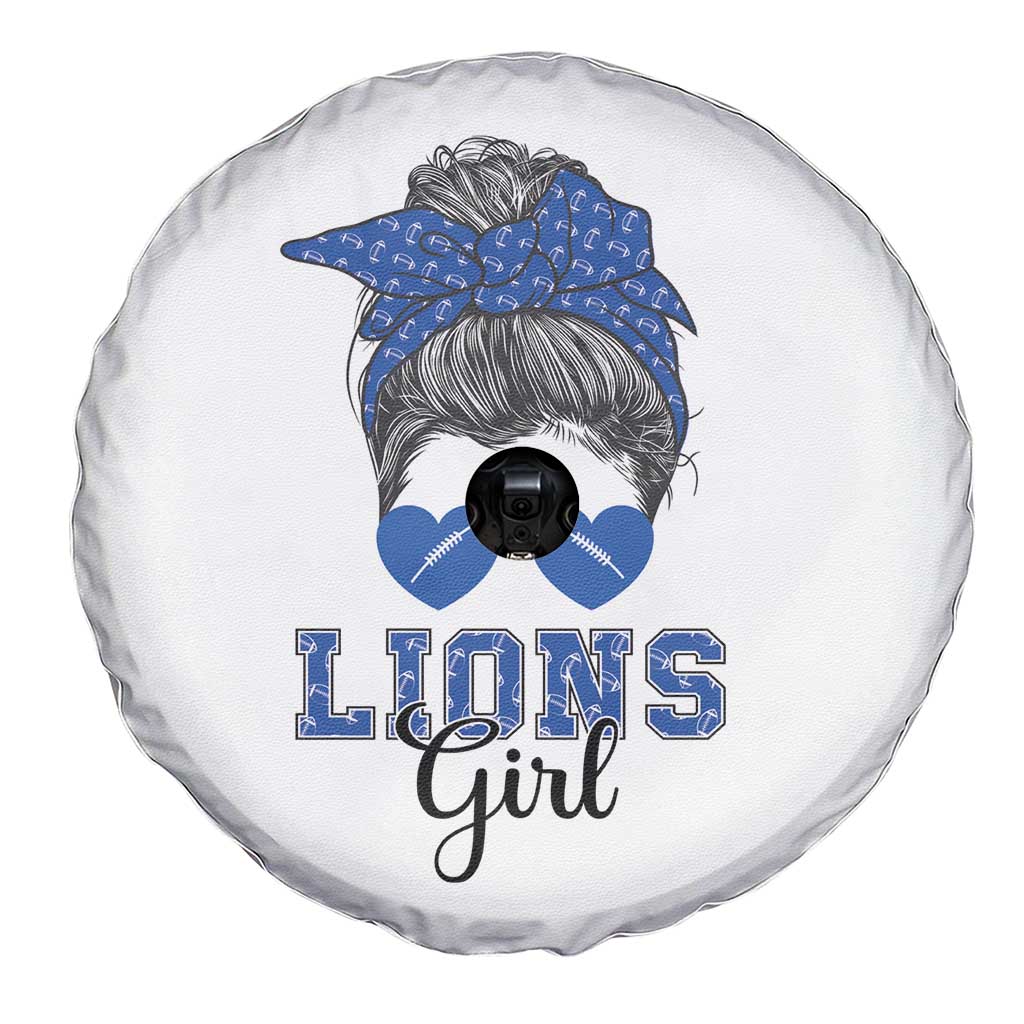 Lions Girl Messy Bun Spare Tire Cover Funny Sports Fan Team TS02 Print Your Wear