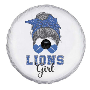 Lions Girl Messy Bun Spare Tire Cover Funny Sports Fan Team TS02 Print Your Wear