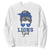 Lions Girl Sweatshirt Messy Bun Funny Sports Fan Team TS02 White Print Your Wear