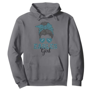 Eagles Girl Messy Bun Hoodie Funny Sports Fan Team TS02 Charcoal Print Your Wear