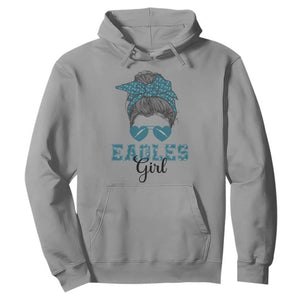 Eagles Girl Messy Bun Hoodie Funny Sports Fan Team TS02 Sport Gray Print Your Wear