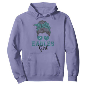 Eagles Girl Messy Bun Hoodie Funny Sports Fan Team TS02 Violet Print Your Wear