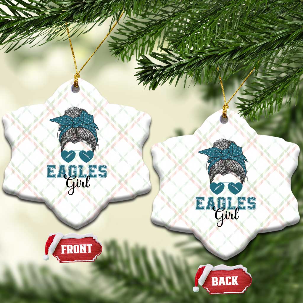Eagles Girl Messy Bun Ceramic Ornament Funny Sports Fan Team TS02 Print Your Wear