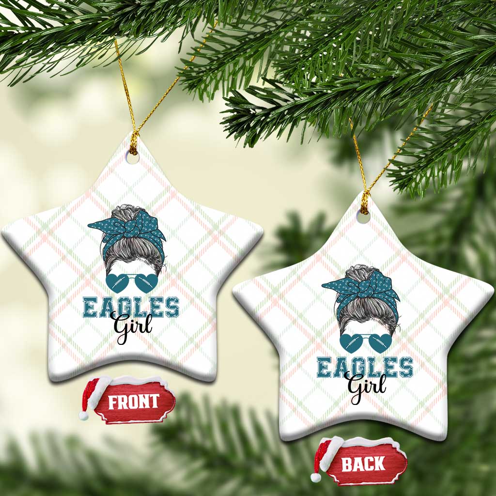 Eagles Girl Messy Bun Ceramic Ornament Funny Sports Fan Team TS02 Print Your Wear