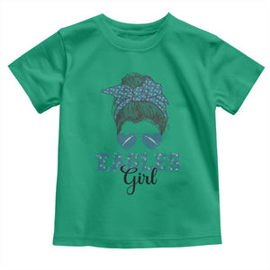 Eagles Girl Messy Bun Toddler T Shirt Funny Sports Fan Team TS02 Irish Green Print Your Wear