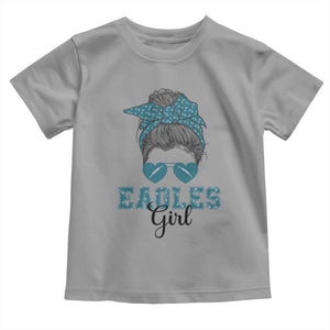 Eagles Girl Messy Bun Toddler T Shirt Funny Sports Fan Team TS02 Sport Gray Print Your Wear