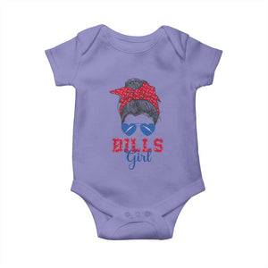 Bills Girl Messy Bun Baby Onesie Funny Sports Fan Team TS02 Violet Print Your Wear