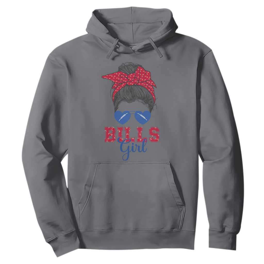 Bills Girl Messy Bun Hoodie Funny Sports Fan Team TS02 Charcoal Print Your Wear