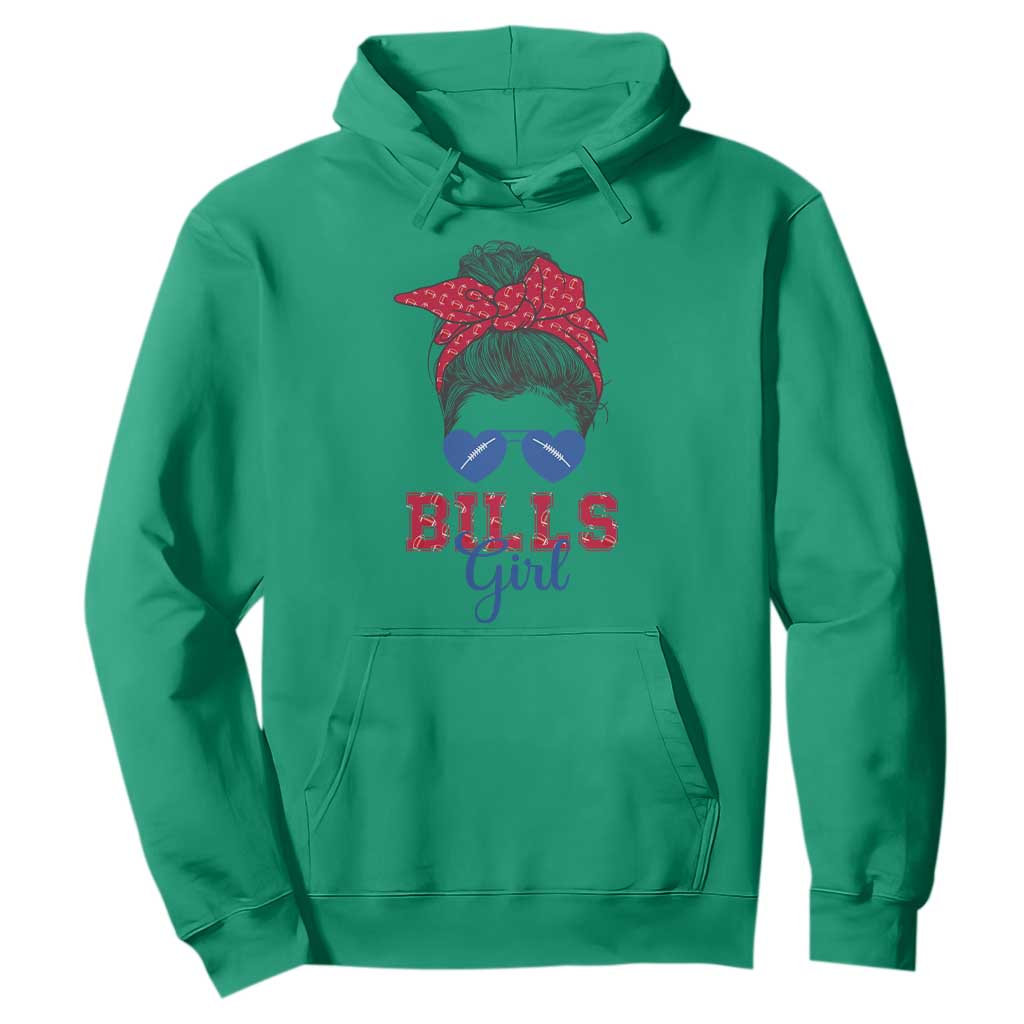 Bills Girl Messy Bun Hoodie Funny Sports Fan Team TS02 Irish Green Print Your Wear