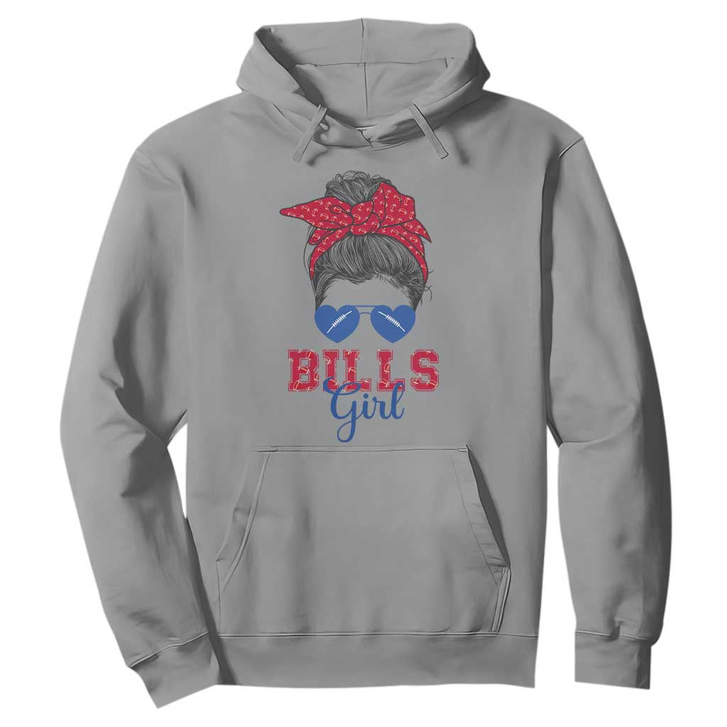 Bills Girl Messy Bun Hoodie Funny Sports Fan Team TS02 Sport Gray Print Your Wear