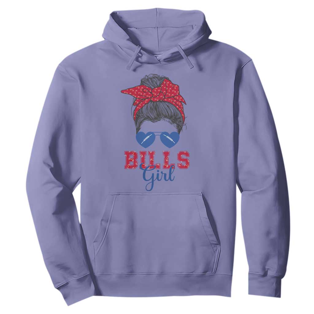 Bills Girl Messy Bun Hoodie Funny Sports Fan Team TS02 Violet Print Your Wear