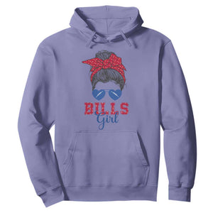 Bills Girl Hoodie Messy Bun Funny Sports Fan Team TS02 Violet Print Your Wear
