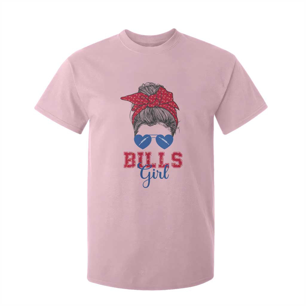 Bills Girl Messy Bun T Shirt For Kid Funny Sports Fan Team TS02 Light Pink Print Your Wear