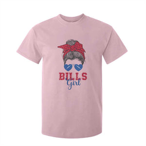 Bills Girl Messy Bun T Shirt For Kid Funny Sports Fan Team TS02 Light Pink Print Your Wear