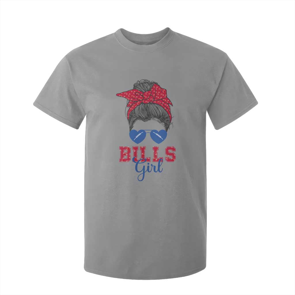 Bills Girl Messy Bun T Shirt For Kid Funny Sports Fan Team TS02 Sport Gray Print Your Wear