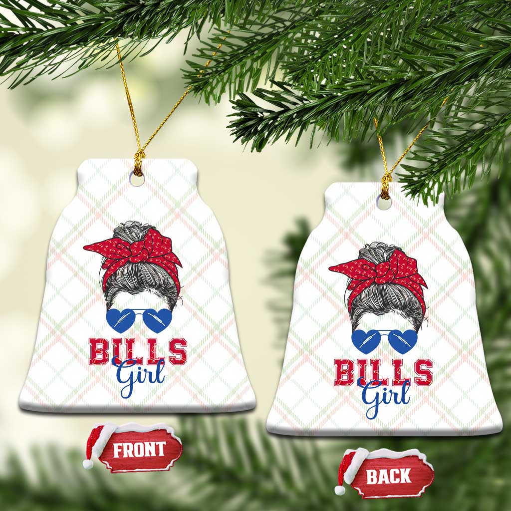 Bills Girl Messy Bun Ceramic Ornament Funny Sports Fan Team TS02 Print Your Wear