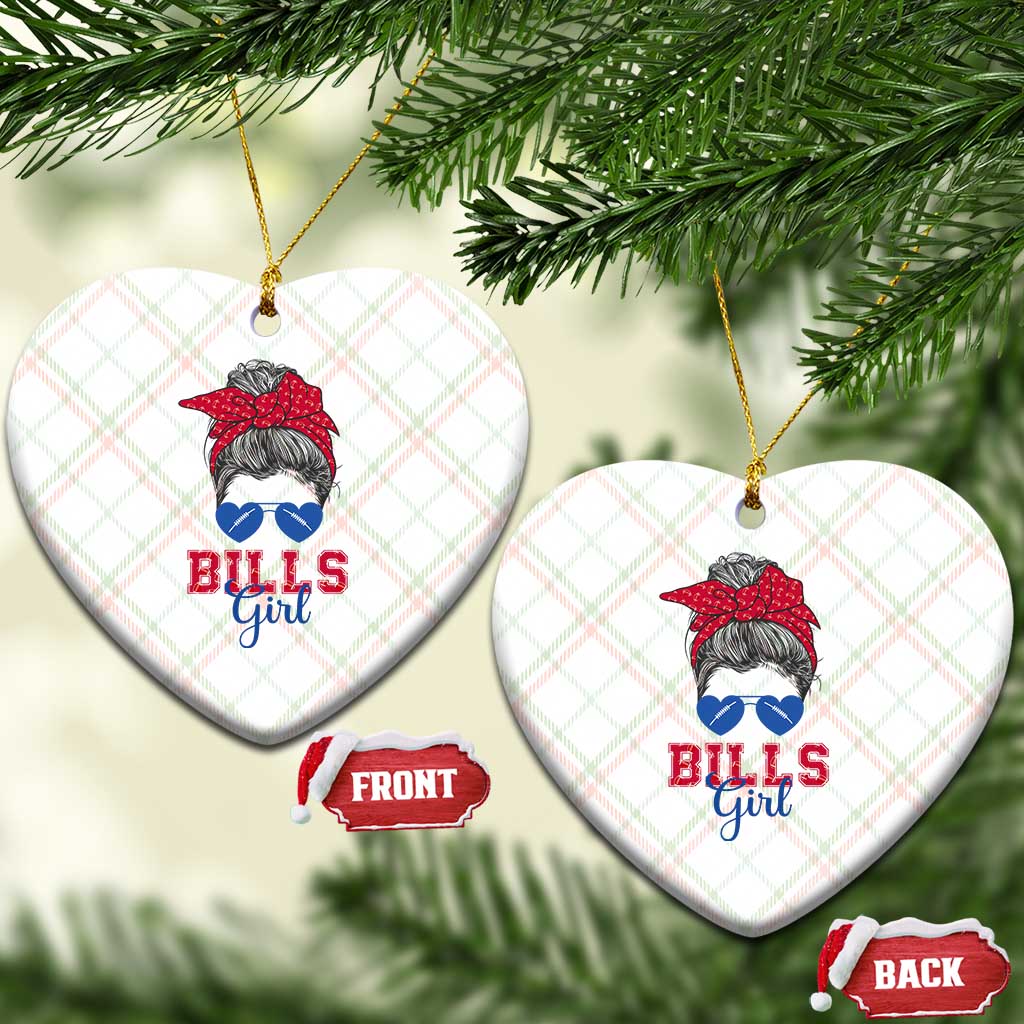 Bills Girl Messy Bun Ceramic Ornament Funny Sports Fan Team TS02 Print Your Wear