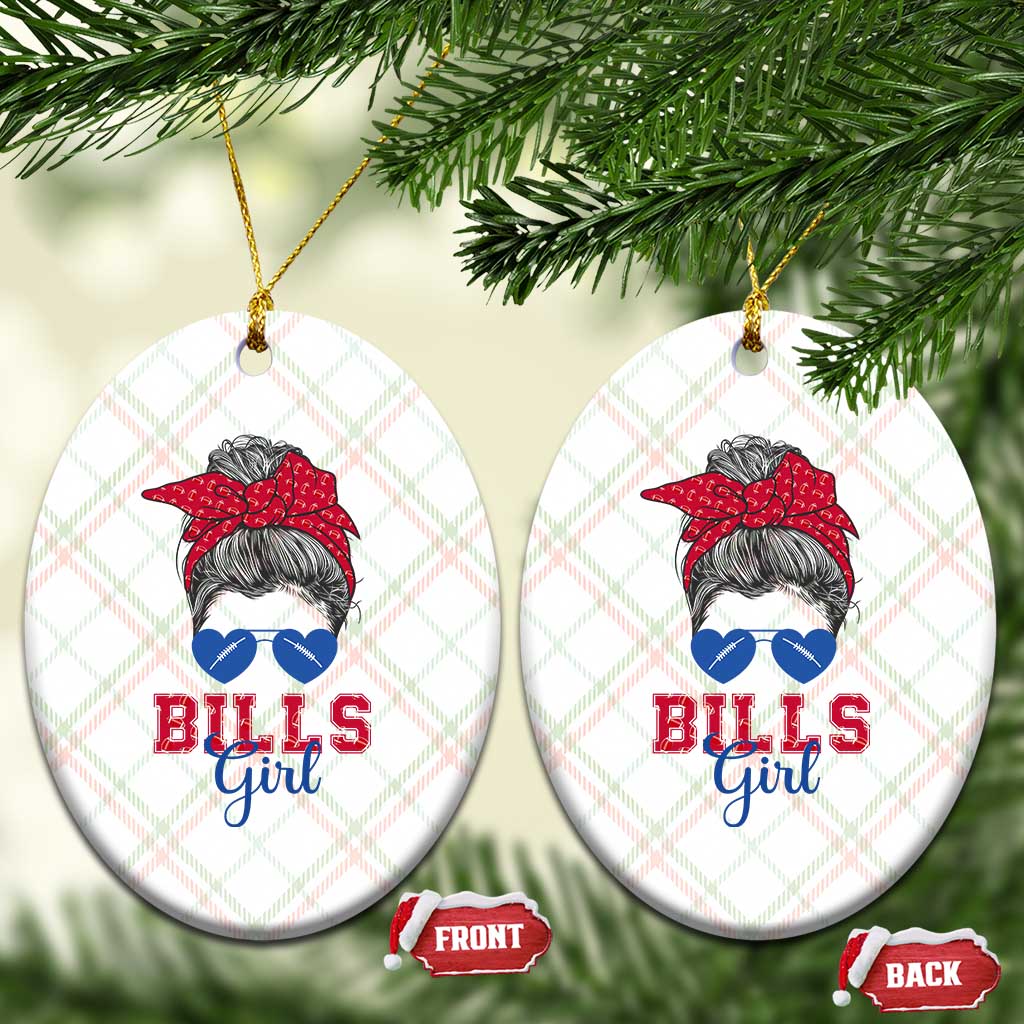 Bills Girl Messy Bun Ceramic Ornament Funny Sports Fan Team TS02 Print Your Wear
